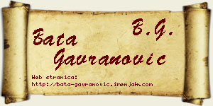 Bata Gavranović vizit kartica